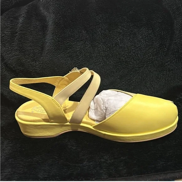 Rocket Originals Women's Yellow Vintage Sandals BNIB Size 8 Two tone yellow - Picture 7 of 9